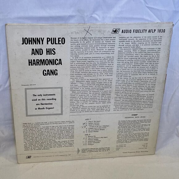 Johnny Puleo And His Harmonica Gang (Vinyl, 1957) Audio Fidelity AFLP 1830 VG+ - Picture 3 of 10